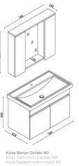 KAREN BANYO KOZA AYNALI 80 CM BANYO DOLABI