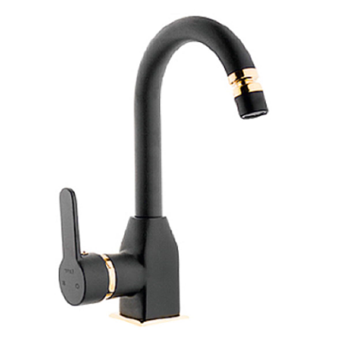 GOLD & SİYAH LOTUS KUĞU LAVABO BATARYASI