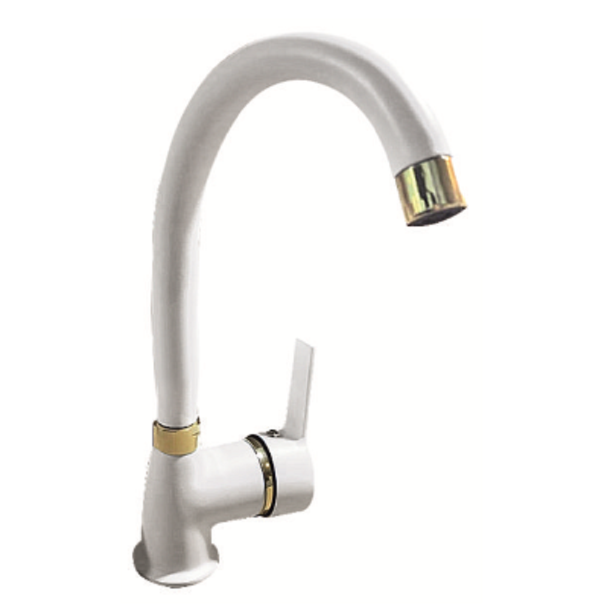 GOLD & BEYAZ DELTA KUĞU LAVABO BATARYASI