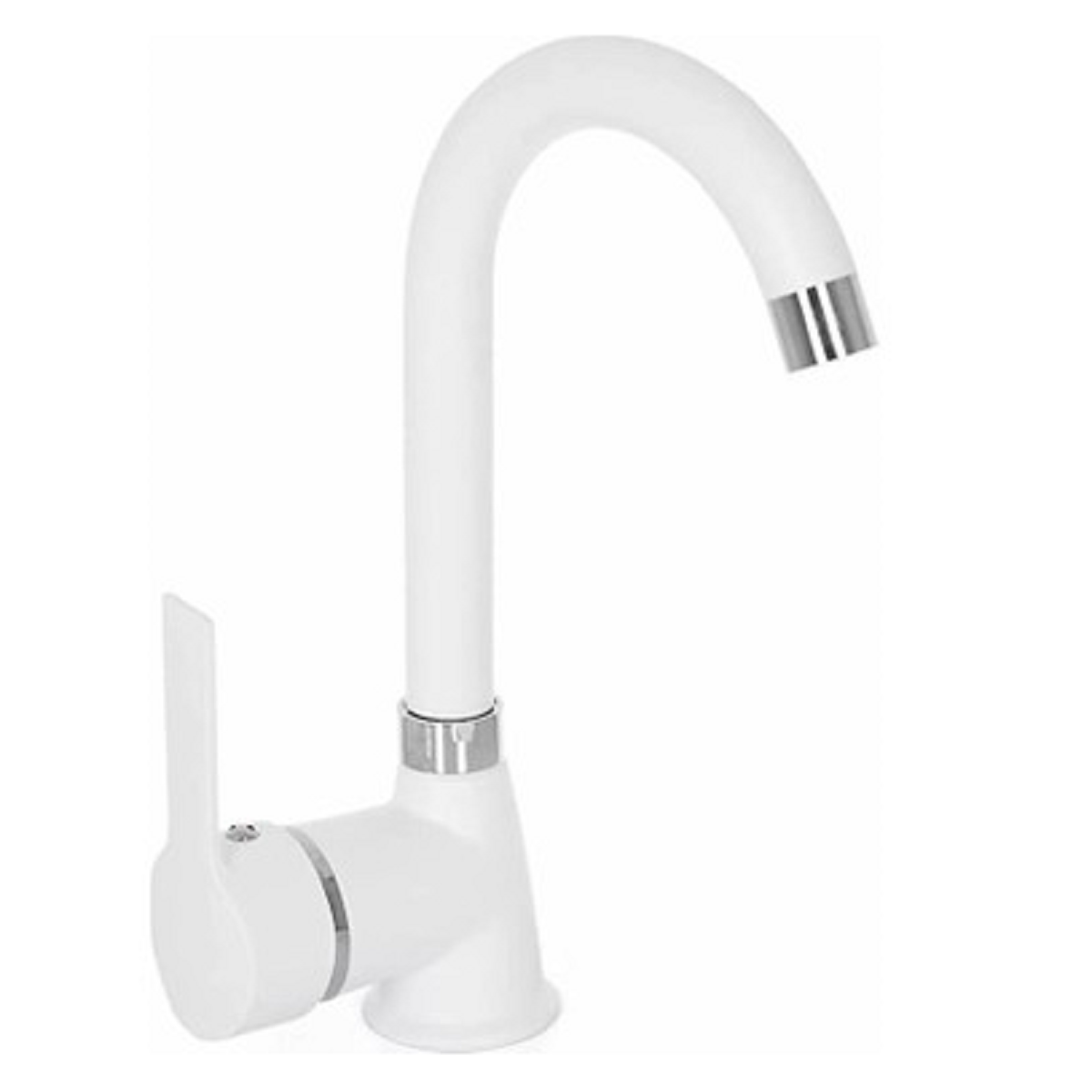KROM & BEYAZ DELTA KUĞU LAVABO BATARYASI