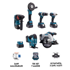 CHELİKBEİ YEDİLİ SET (POWERBANK&LED+ Ş.Hilti+Ş.spral+S.Sıkma+13mm Ç.Mandren+Ş.Dekupaj+Sunta Kesme)