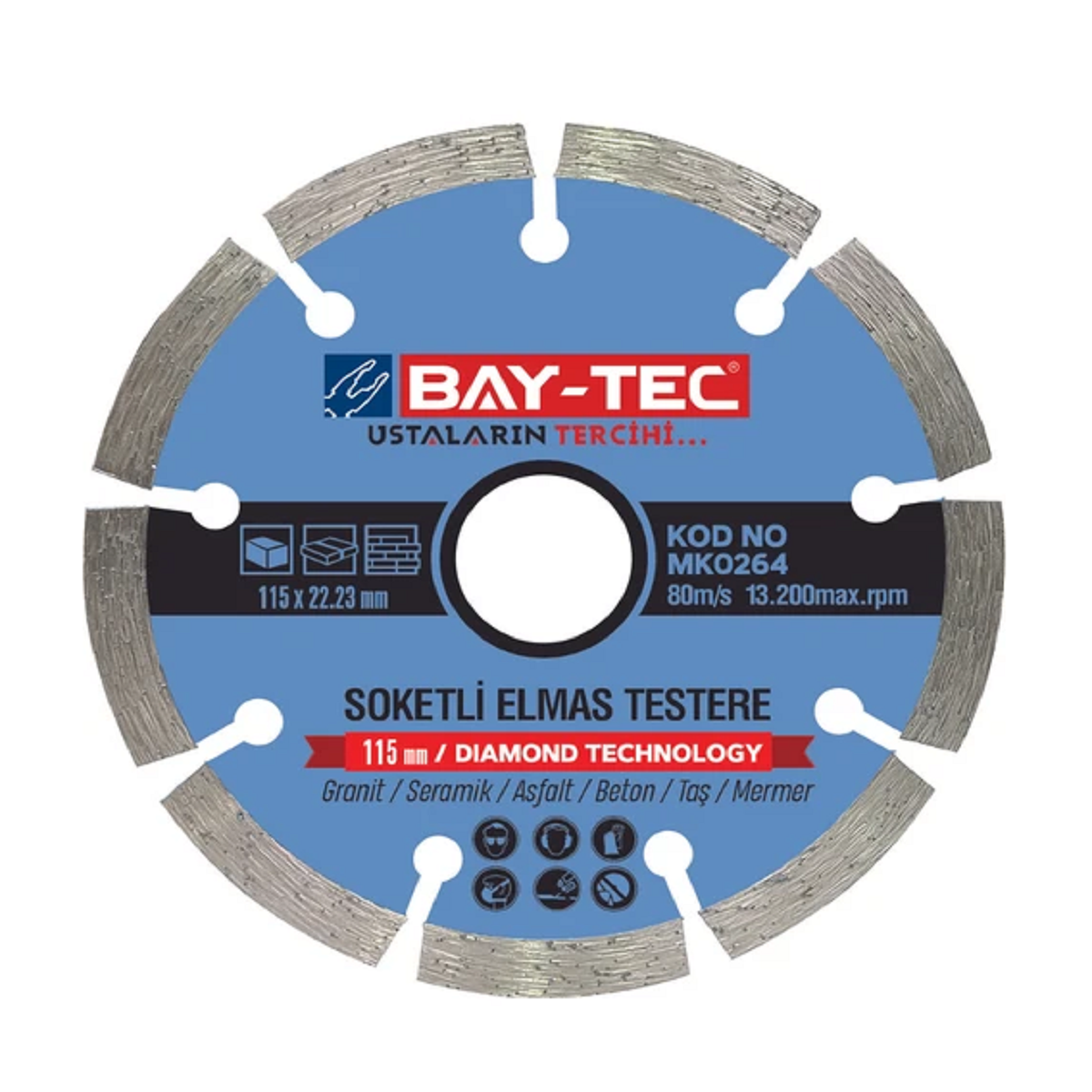 SOKETLİ ELMAS TESTERE 115x22-23mm