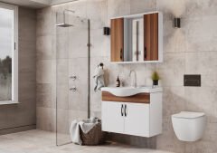 KAREN BANYO MERCAN AYNALI 80 CM BANYO DOLABI